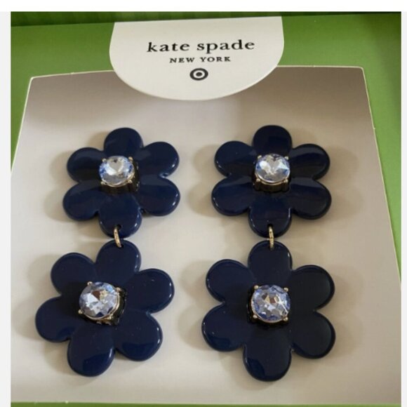 Kate Spade New York Target Collab. Blue Flower Earrings NWT NIB - Picture 6 of 9